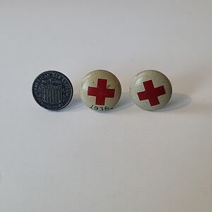 Vintage 1930s-40s Red Cross Blood Donor Pins